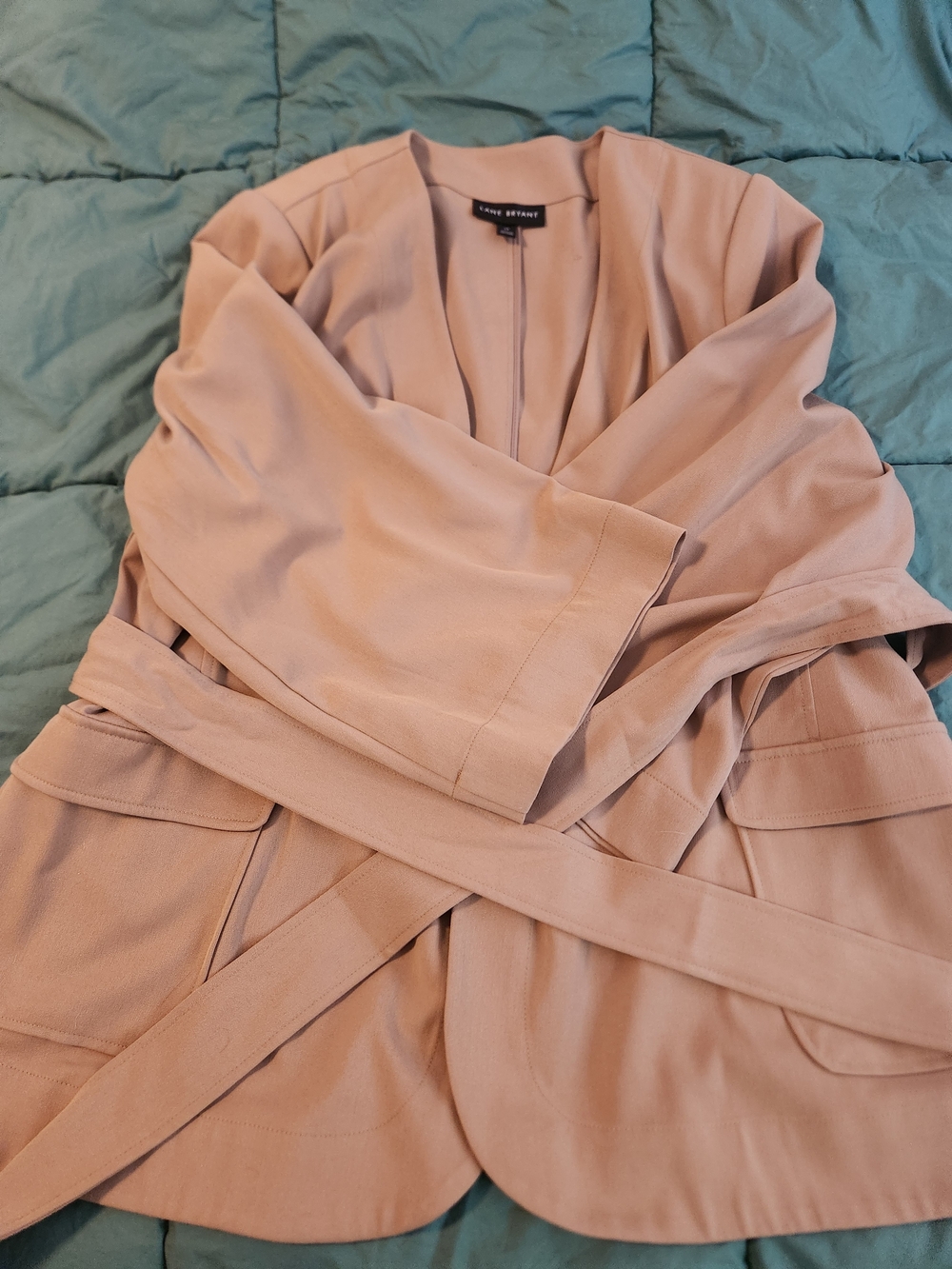Lane Bryant Blush Pink Belted Blazer